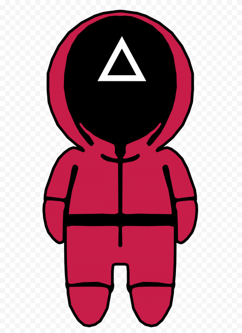Squid Game Soldier Triangle Cartoon PNG