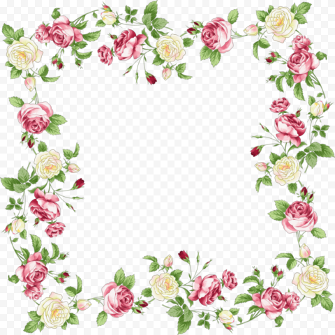 Flower Border Background Isolated PNG