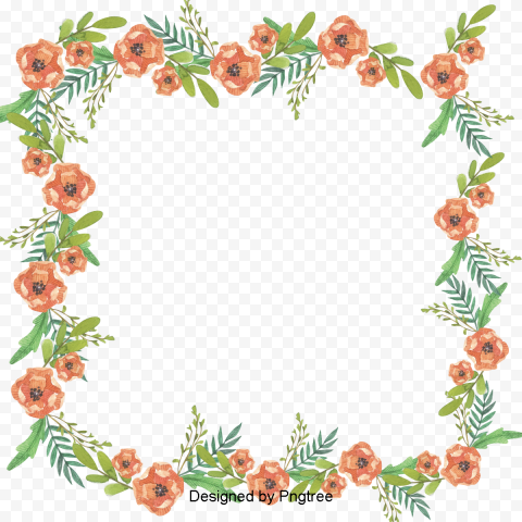 Flower Border Vector PNG Isolated Picture