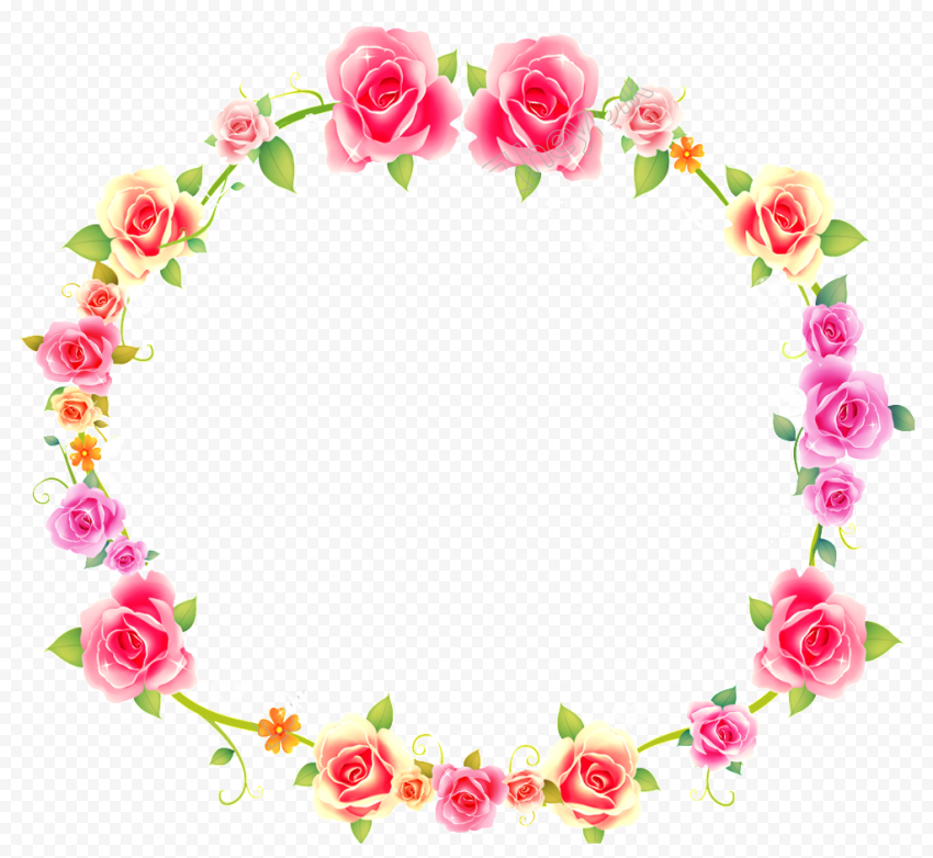 Roses Flower Border Frame Transparent PNG