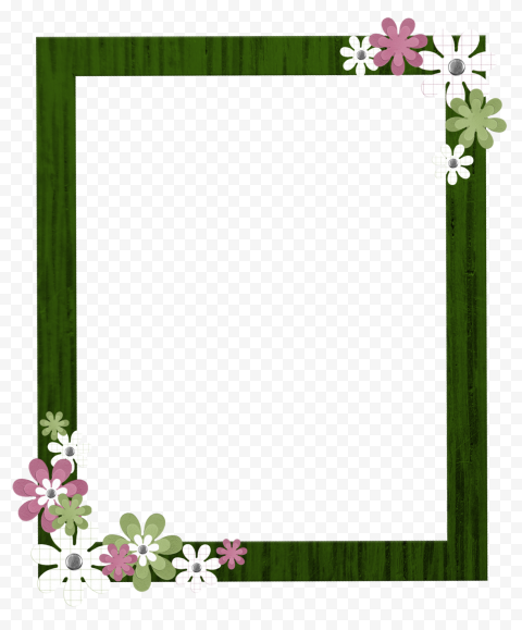 Square Flower Border Frame PNG Image
