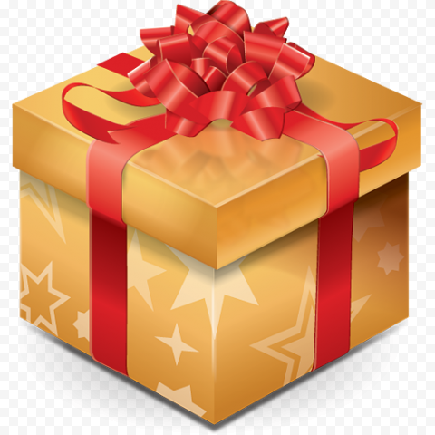 Gold Christmas Gift PNG Photo