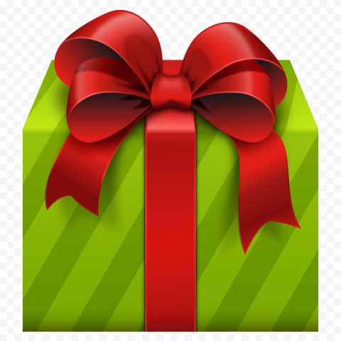 Green Christmas Gift PNG Free Download