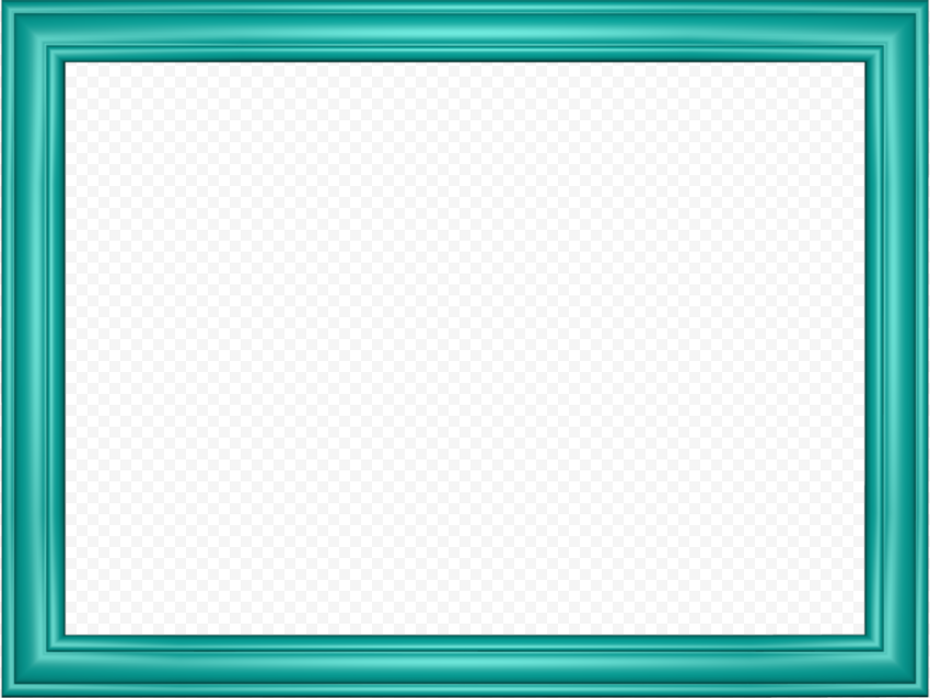 Rectangle Teal Frame Transparent Background