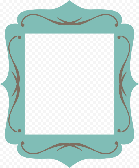 Teal Frame Clipart PNG Transparent Image