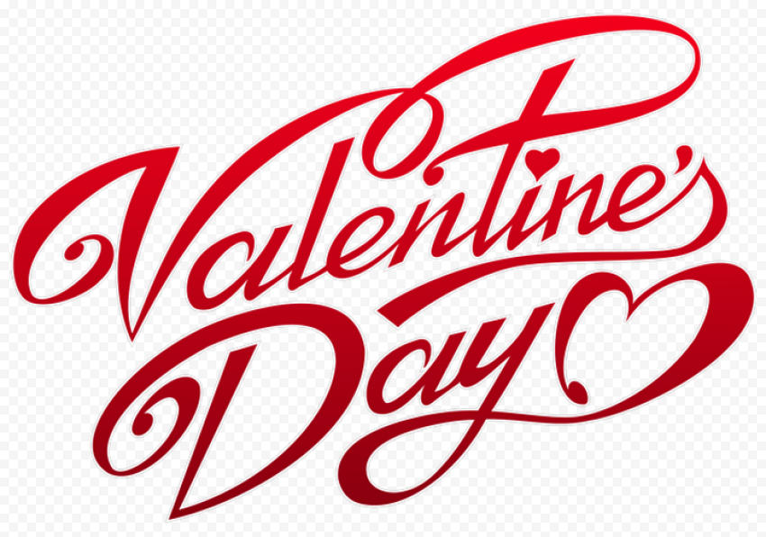 Love Valentines Day Text PNG Image