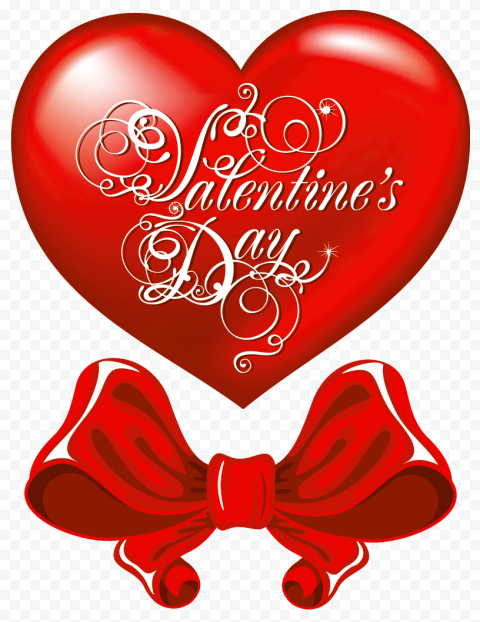 Valentines Day Heart Bow PNG