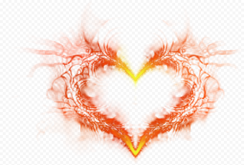 Fire Heart Effect Transparent PNG