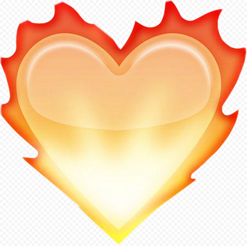 Vector Fire Heart Transparent PNG