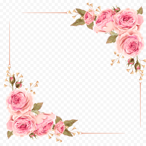 Simple hand drawn Rose border, rose, pink roses, rose frame