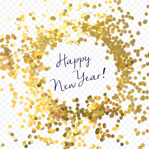 Happy new year text, New Year's Day Wish Birthday Holiday, Gold background, floating, english, holidays