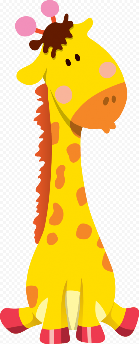 Giraffe Cartoon Animal Illustration, giraffe, mammal, animals, orange