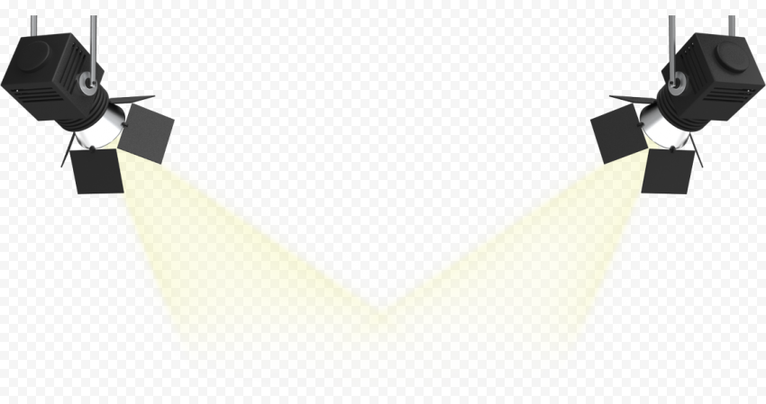 Two black stage lights, Spotlight Stage lighting, spotlight, angle, stage, performance