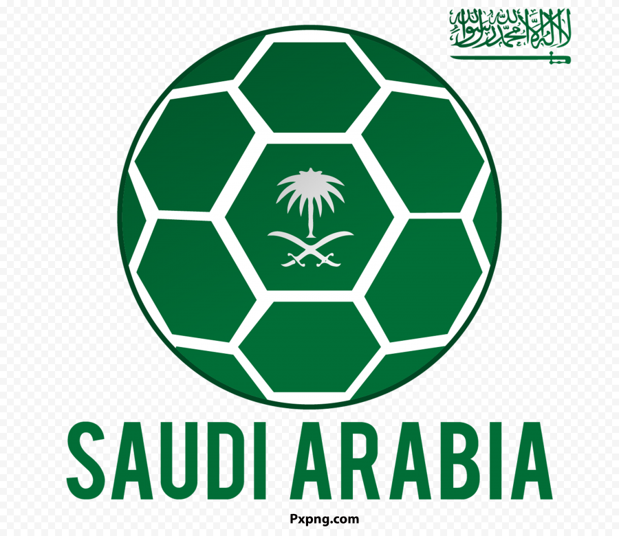 HD football With flag saudi Arabia PNG Image