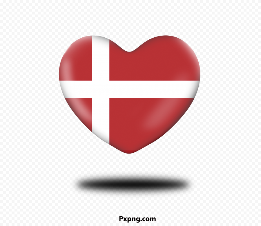 HD Denmark Flag Heart Shape PNG