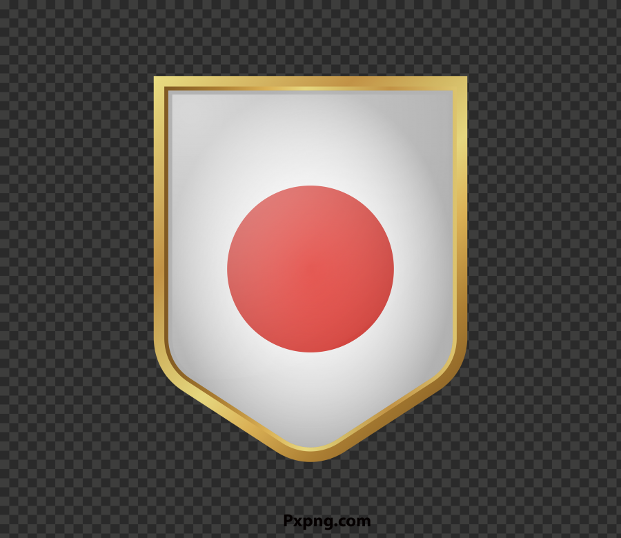 HD 3D japan flag vector with gold PNG Image