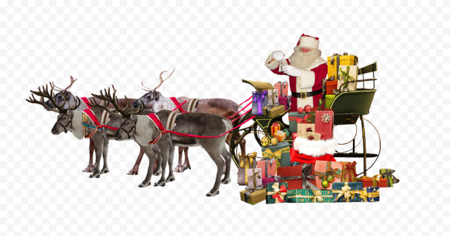 Santa Claus Sleigh Deer Gifts