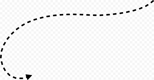 Dashed Curved Black Arrow   2214x1145