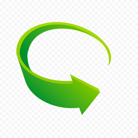3D Graphic Green Curved Arrow Right   1000x1000