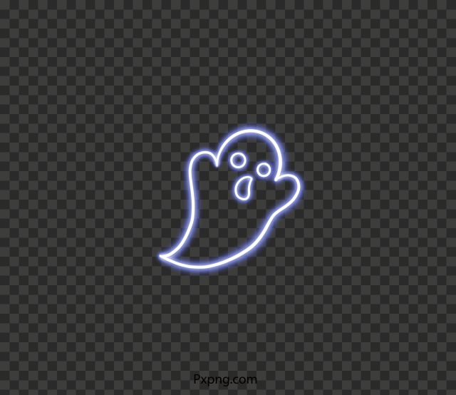 HD Halloween Neon Ghosts Transparent Background