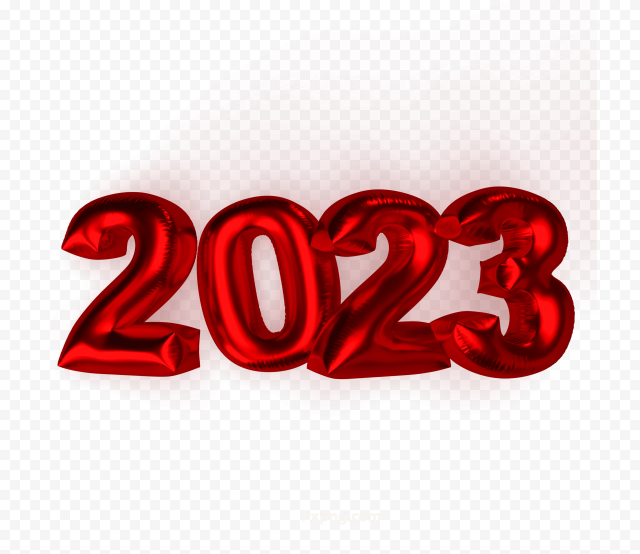 HD Balloons Number 2023 Red 3d PNG