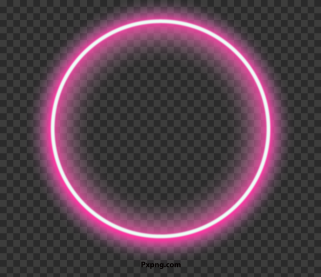 HD PINK Neon Glowing Circle Transparent PNG