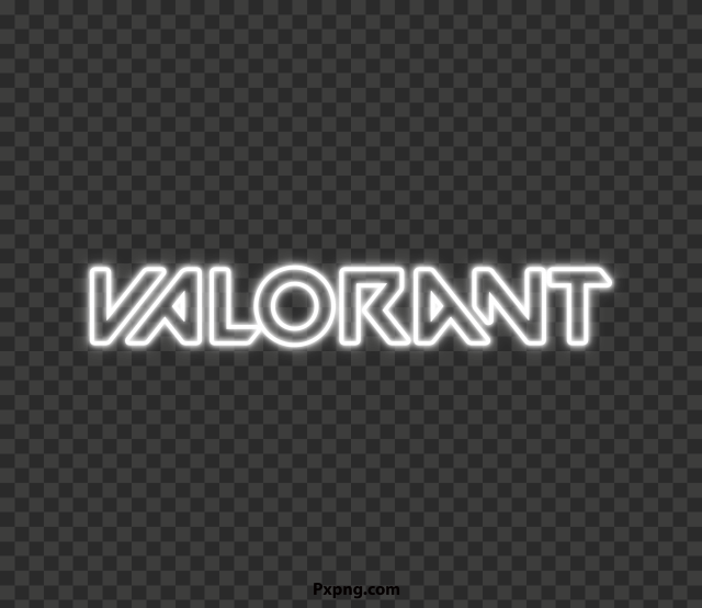 HD Valorant Light White Neon Text Logo PNG