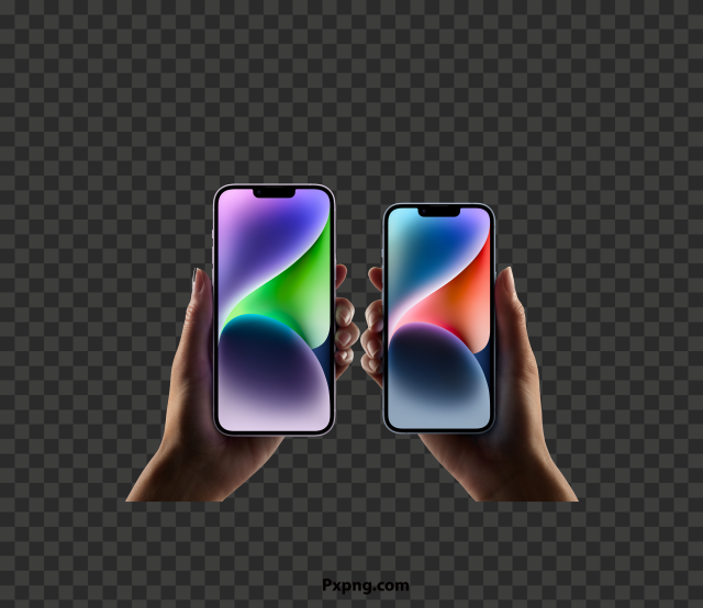 HD Blue iPhone 14 On Hand PNG Transparent Background