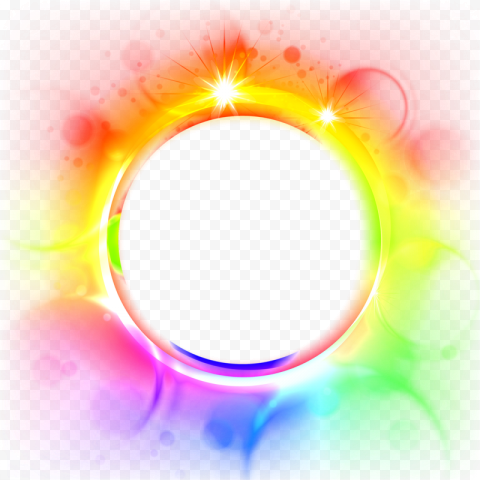 Decorative Glare Colorful Light Photoscape Border Round   Colorful Circle Border Png, Transparent Png