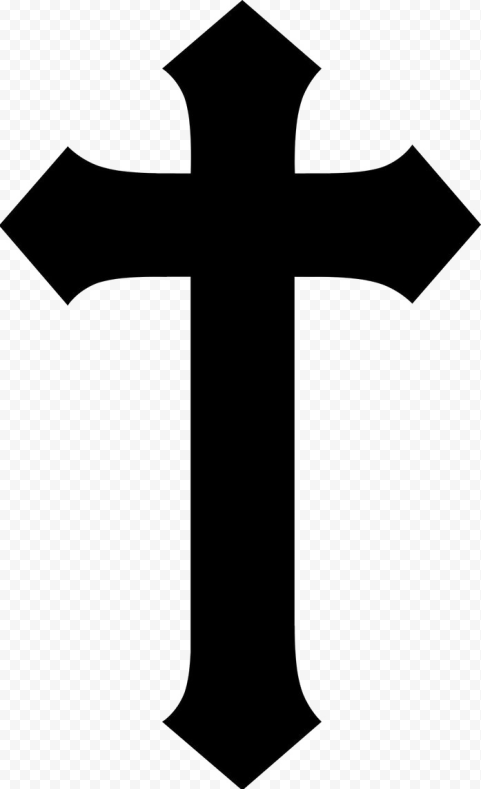 Christian Cross Silhoutte PNG Isolated Image