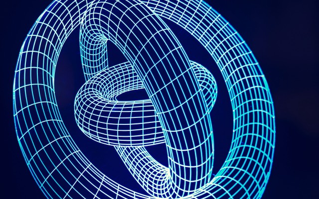 shapes, circles, grid, neon, blue
