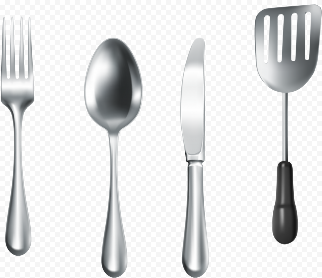 Knife Fork Spoon, Simple silver knife and fork, decorative, fork, knife And Fork