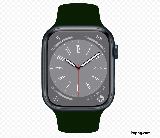 HD black Apple Watch Series 8 GPS PNG