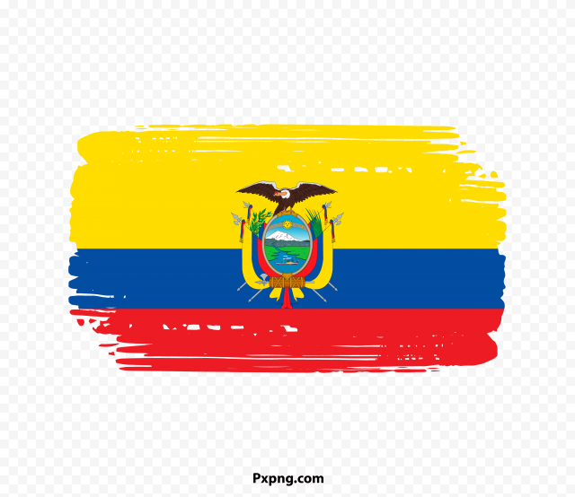 HD PNG Ecuador Beautiful Flag With Brush Transparent IMG